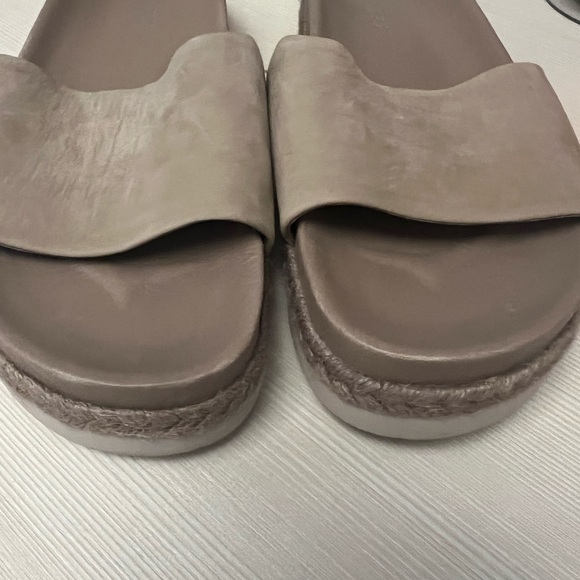 Brand new JSlides sandals. Taupe color leather suede. - Picture 3 of 7